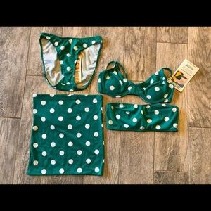 NWT Newport News Shape 4 pc Bathing Suit Green